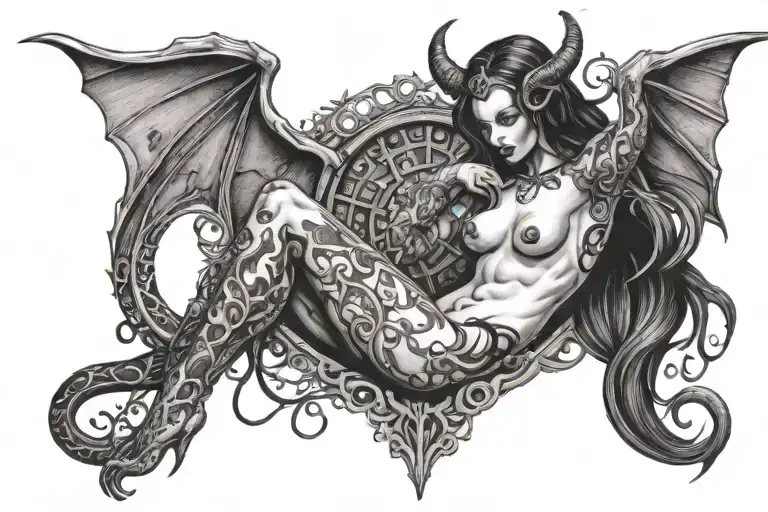 sexy succubus womb tattoo tattoo design idea