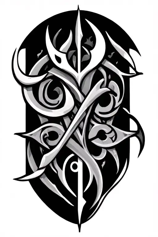Viking runes and tribal patterns tattoo design idea