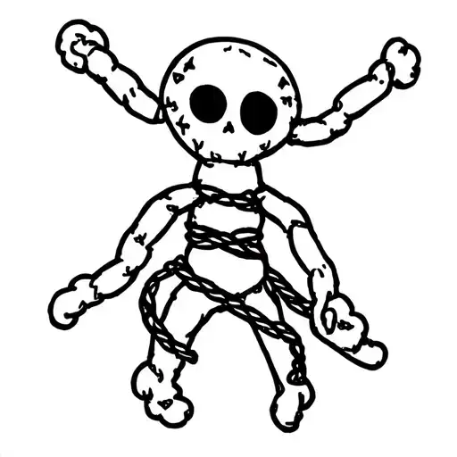 Voodoo doll with noose  tattoo design idea