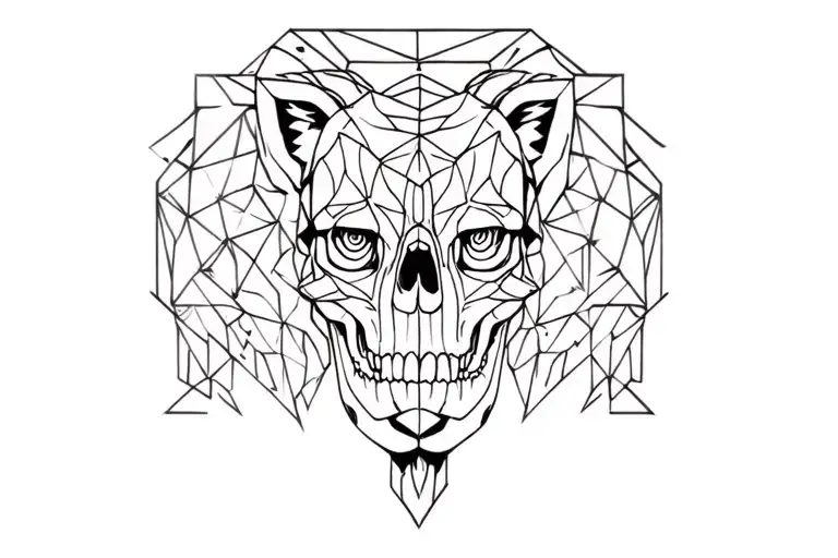 skull and animal inspired tattoo design idea