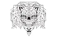 skull and animal inspired tattoo design idea