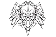 skull and animal inspired tattoo design idea