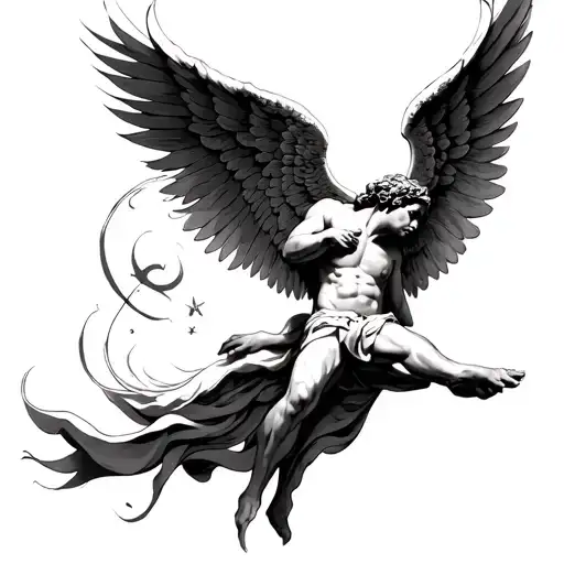 Gabriel angel Abrahamic tattoo design idea