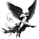 Gabriel angel Abrahamic tattoo design idea