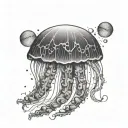 A blurry jellyfish, unusual tattoo design idea