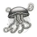A blurry jellyfish, unusual tattoo design idea