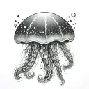 A blurry jellyfish, unusual tattoo design idea