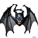 bat hanging upside down tattoo design idea