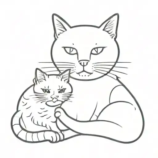cat and shrimp tattoo design idea