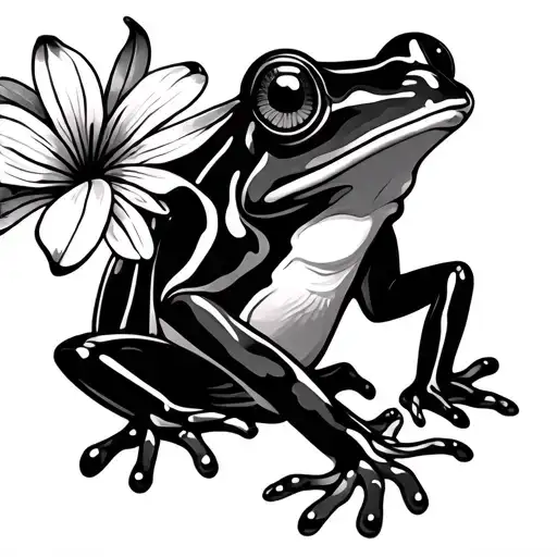 flor de maga and tribal coqui frog tattoo design idea