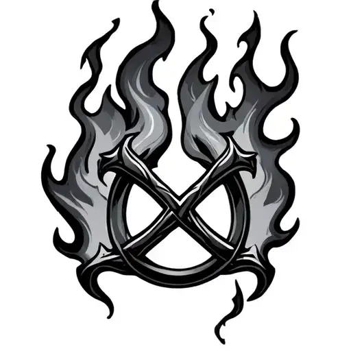 elden ring logo flames tattoo design idea