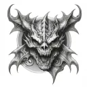dragon skulls death tattoo design idea