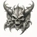 dragon skulls death tattoo design idea