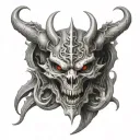 dragon skulls death tattoo design idea