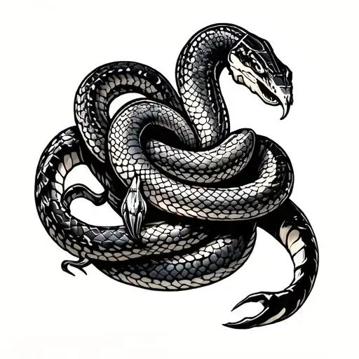 snake wrapped around a Scorpion tattoo design idea