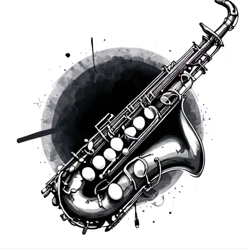 saxophone tattoo design idea