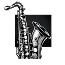 saxophone tattoo design idea