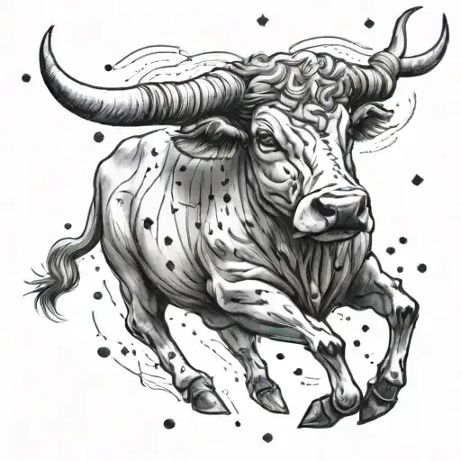 Taurus constellation tattoo design idea