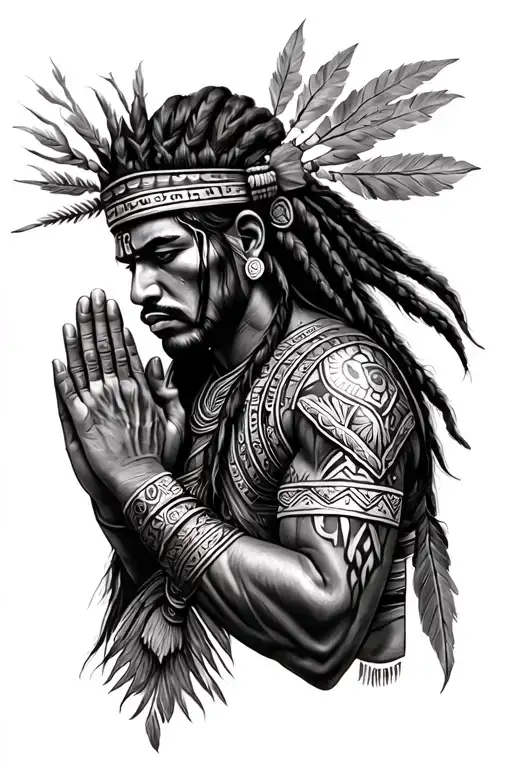 taino warrior praying fore arm tattoo tattoo design idea