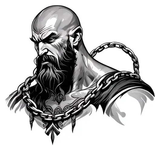 kratos chains tattoo design idea