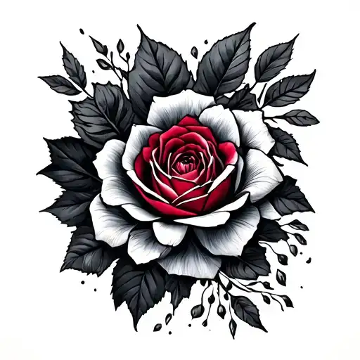 Burgundy fuss tattoo design idea