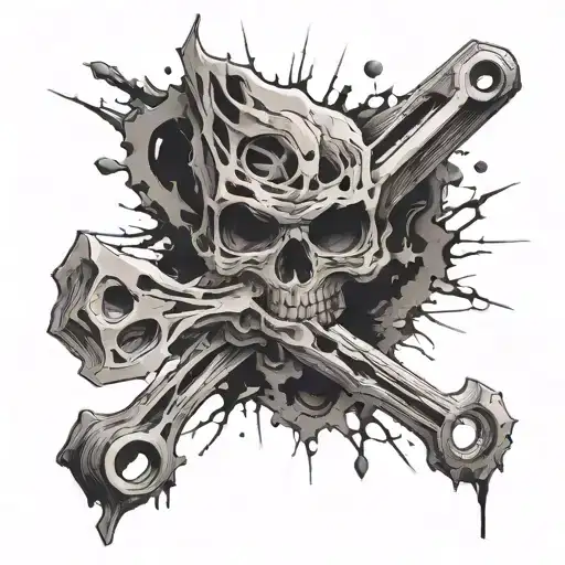 ripped skin opening, broken fibula, screws tattoo design idea