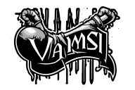 "Design a bold and artistic forearm tattoo that features the name Vamsi integrated with boxing elements. The name should tattoo design idea