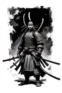 samurai warrior standing tattoo design idea