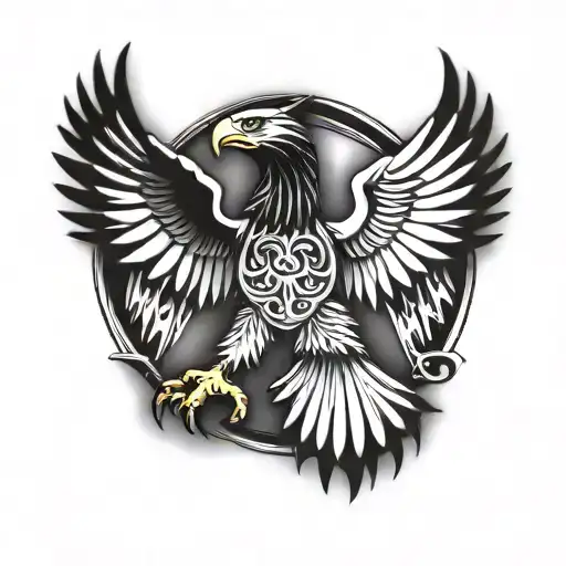 The Albanian eagle, on the other hand, has an upright AK tattoo design idea