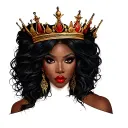 African-American vampire women with crown tattoo design idea