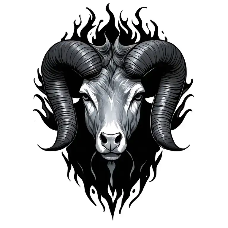 aries flame tattoo design idea
