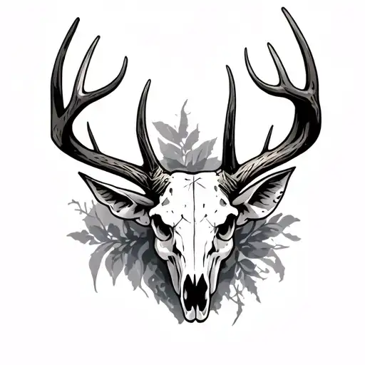 deer skull tattoo design idea