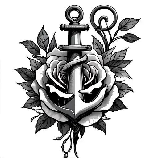 anchor tattoo, lighthouse shining compas rose with colors tattoo design idea