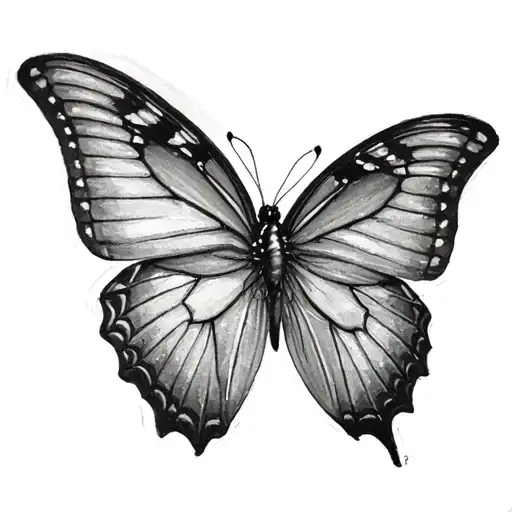 butterfly with very soft smooth shading  tattoo design idea
