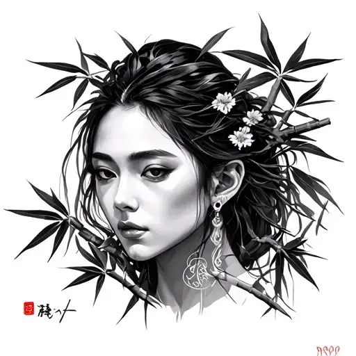 Japanese Bamboo tattoo design idea