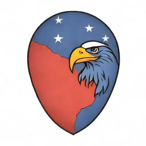 Flag and Eagle tattoo design idea