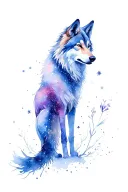 gemini wolf aether galaxy tattoo design idea