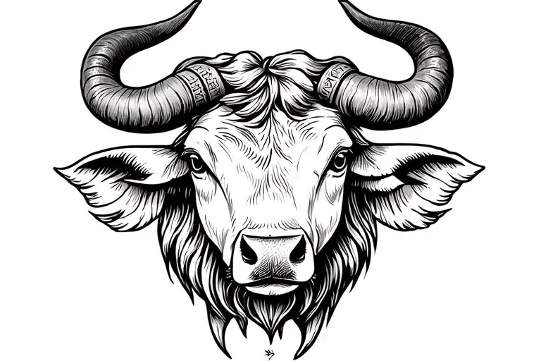Taurus zodiac symbol tattoo design idea