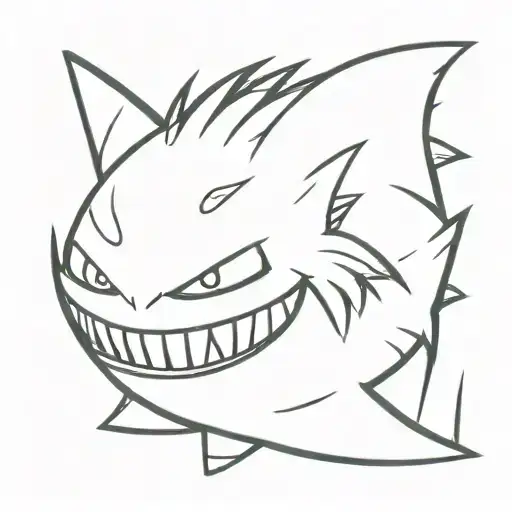 tim burton's gengar tattoo design idea