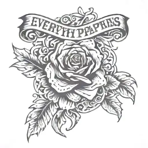 everything happens for reason BROKENHART  tattoo design idea