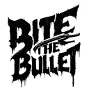 "Bite The Bullet" Brushstroke Expressive Raw Dark Lettering Blackwork Chaotic tattoo design idea