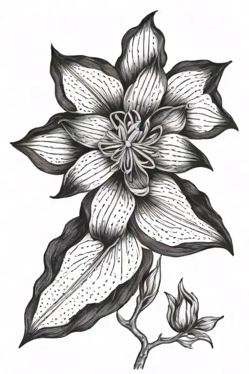 clematis flower tattoo design idea