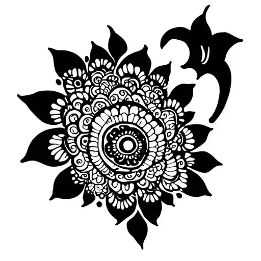 Henna, mehndi,zentangle, elegant tattoo arches framing the top of the buttock, from hip to hip tattoo design idea