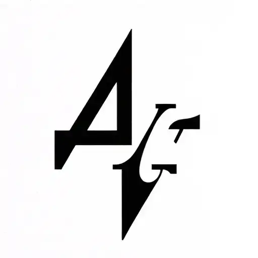 overlapping letters A J G tattoo design idea