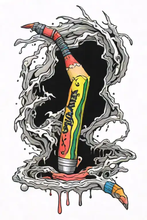 broken crayons crayns tattoo design idea