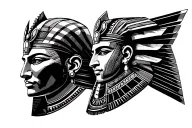 Chest tatto pharaoh king and queen tattoo design idea