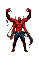 hellboy from the comic style illustration tattoo design idea