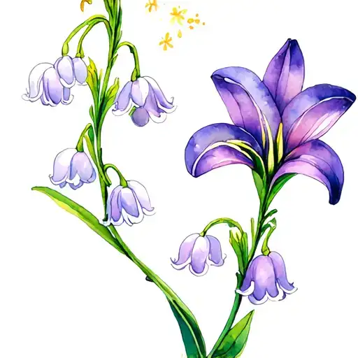sisters, Lilly of the valley flower, lavender flower, montana tattoo design idea