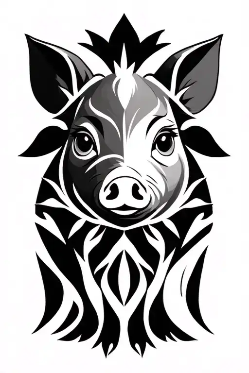 Wildboar piglet tattoo design idea