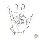 like hand emoji made tattoo design idea